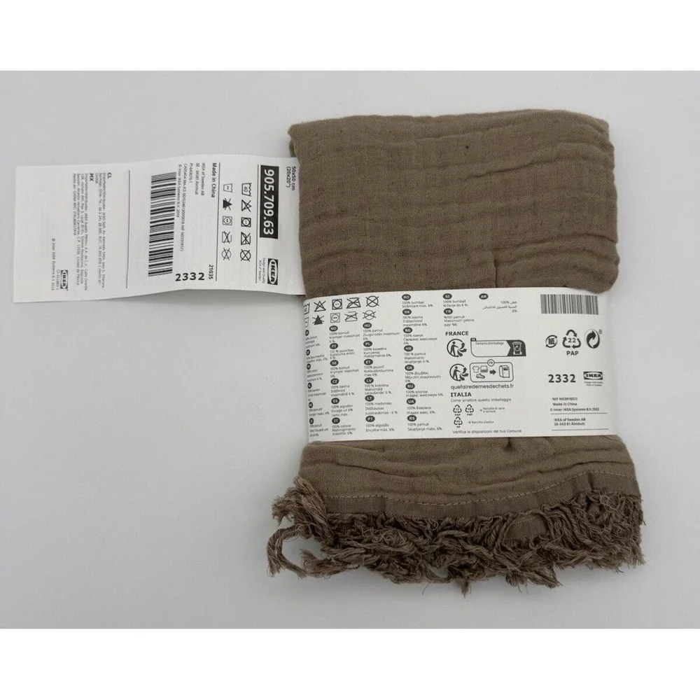 New‎ IKEA VALLKRASSING Tan Brown Pillow Cover Cotton 20